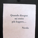 Il pensiero di Nicola sul disegno