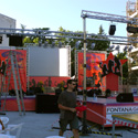 Il palco in allestimento