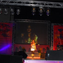 Martina sul palco durante l'esibizione